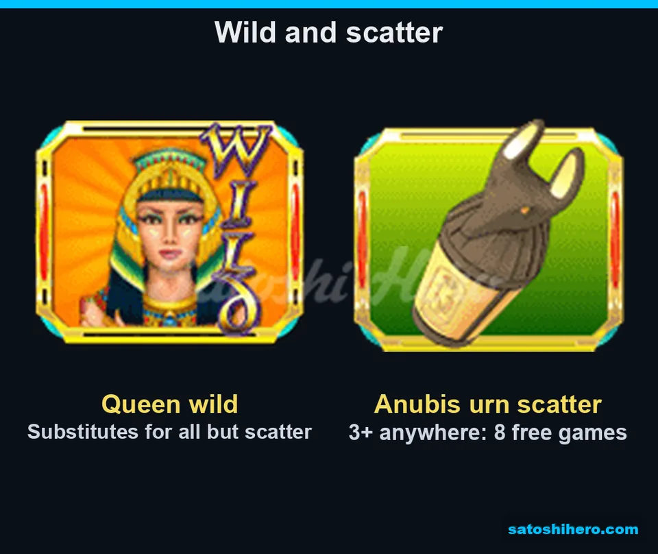Wild and scatter symbols displayed