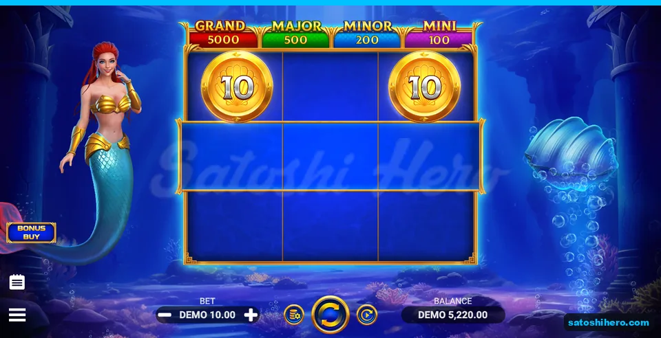 Two 10 coins sit on the settled grid