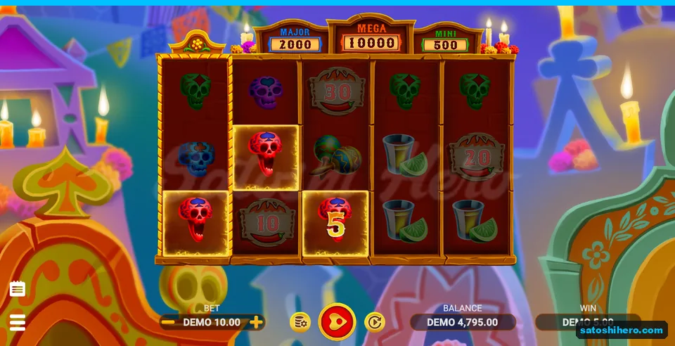 5.00 win lights three red spade skulls
