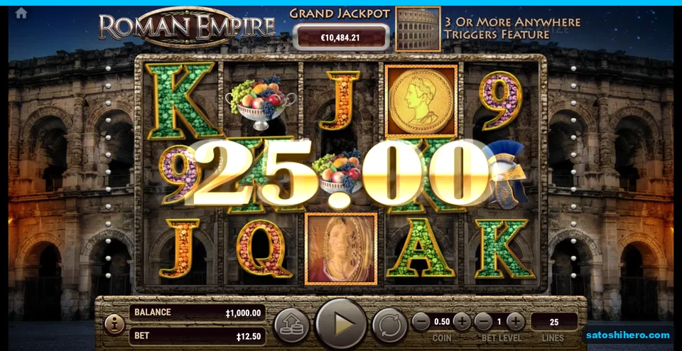 Win reached 25.00 while balance stayed at 1,000.00
