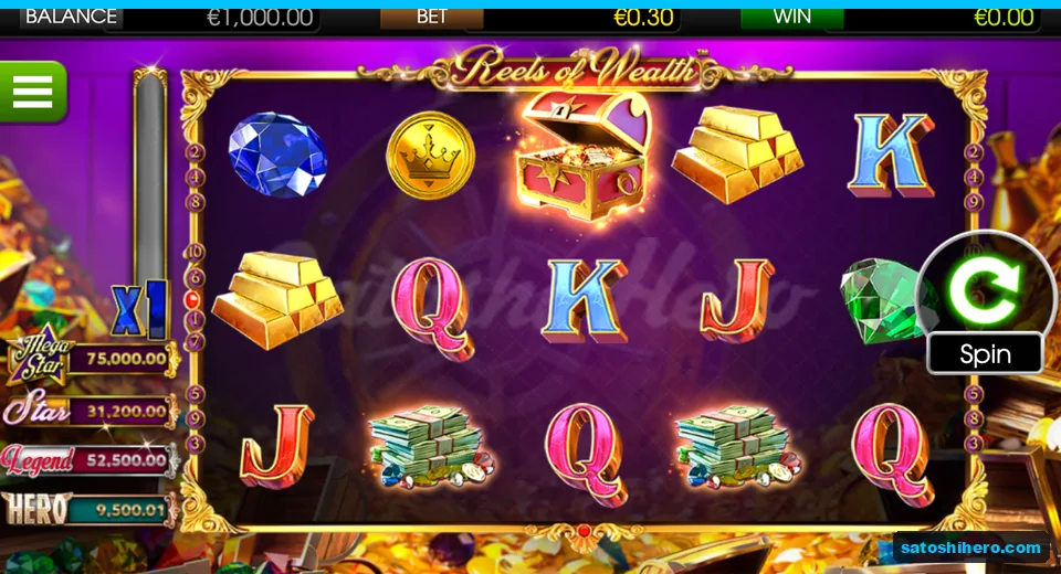 $0.30 bet grid with gold and jackpot meters