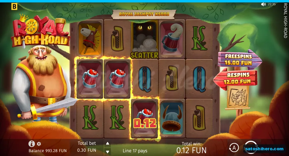Win panel showing three tankards and 0.12