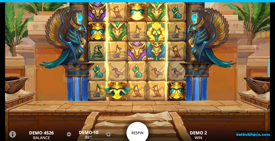 Five-row board expanded with the RESPIN button visible