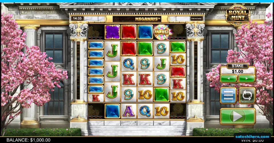 Six-reel grid settled with balance panel visible