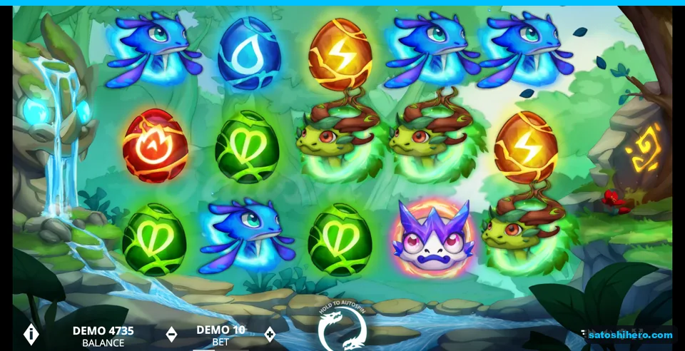 Five reel forest board with dragons and eggs
