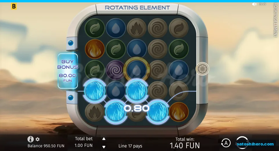 Win screen with four glowing water discs