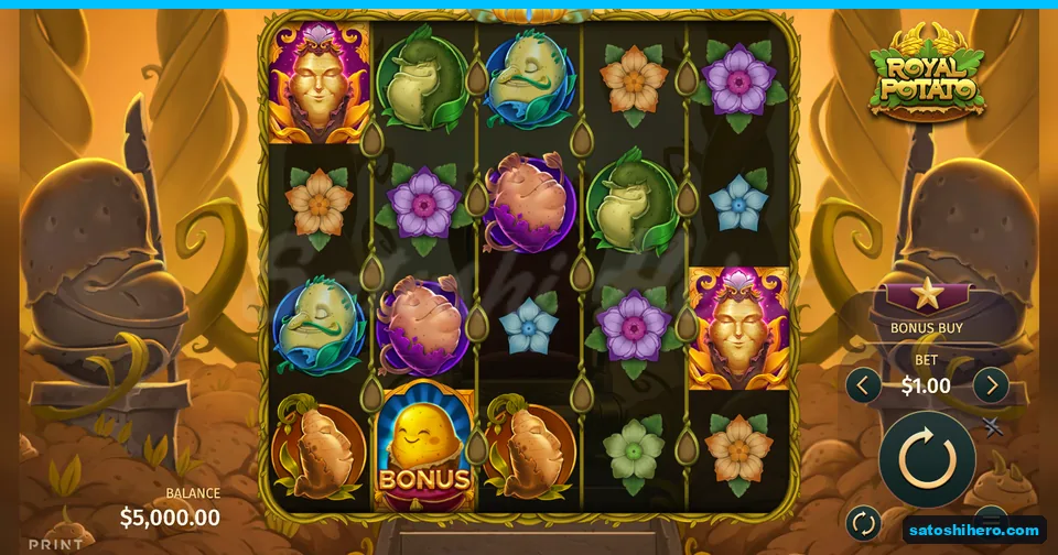 Five-by-four grid settled with potato characters