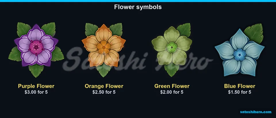 Flower symbols listed with low-tier pay values