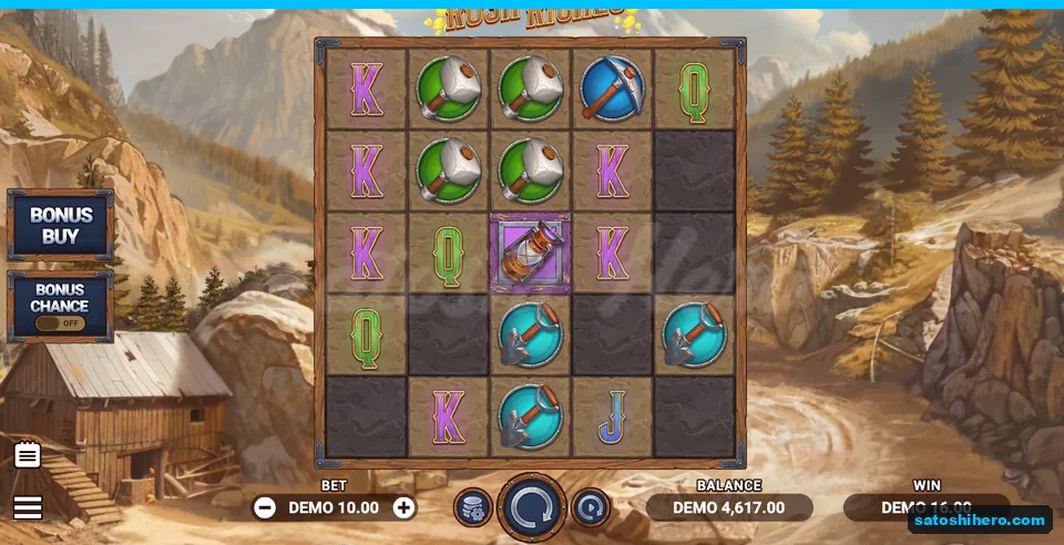 16.00 win shown among tools, letters, and remaining rocks