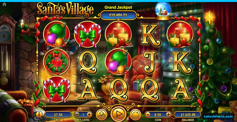 Base board settled with festive symbols and a 7.50 bet