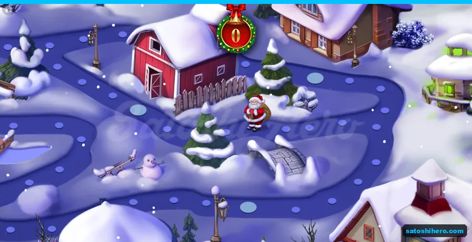 Map opened near the red barn with zero moves showing