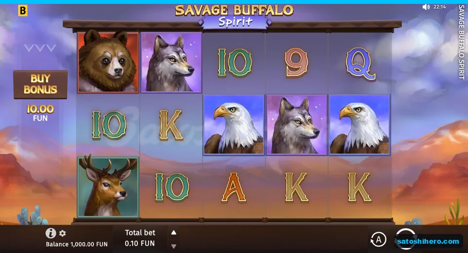 Base screen on desert backdrop with animal symbols