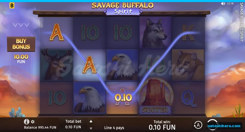 Line screen showing three Aces and small win