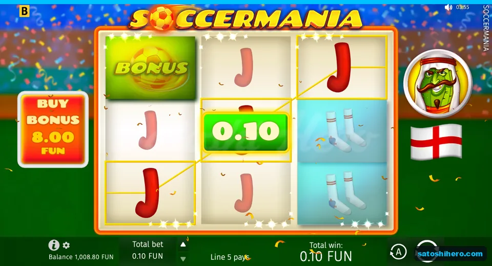 Win screen with three red J symbols