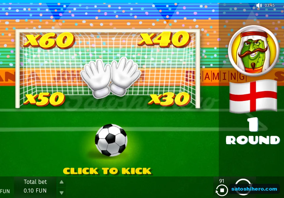 Bonus screen with goalkeeper and four multipliers