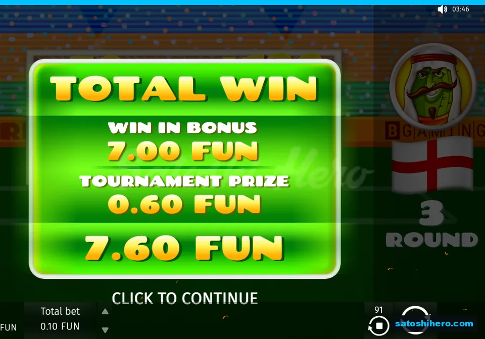 Result panel showing 7.60 total won
