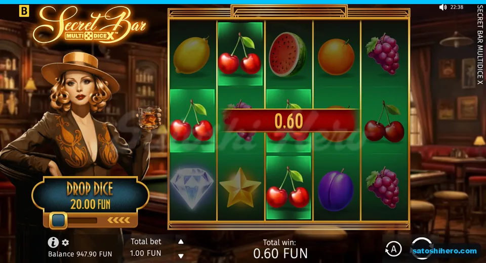 Win screen with four highlighted cherries