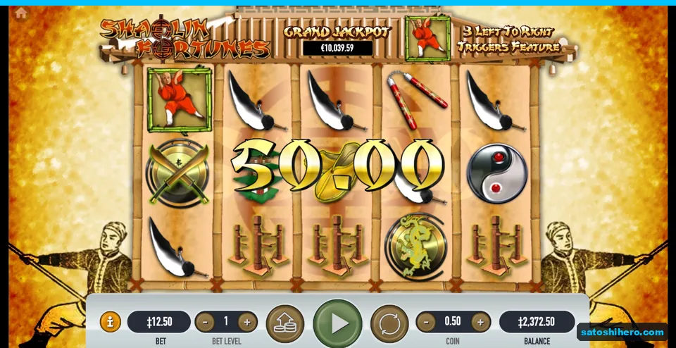 Win landed at 50.00 across the middle row