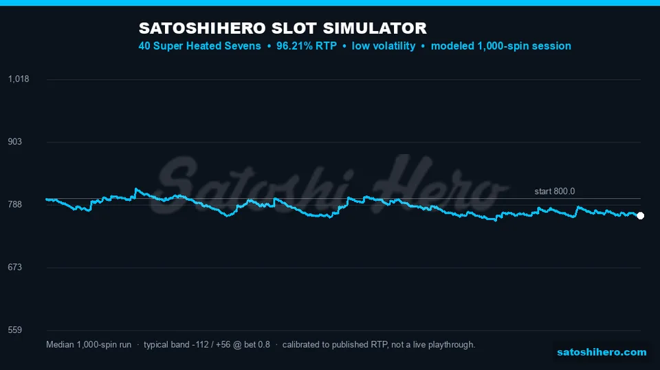 $800 starting balance line drifting downward across 1,000 spins
