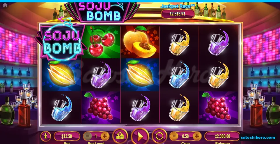 Base game settled with fruit and shot glass symbols
