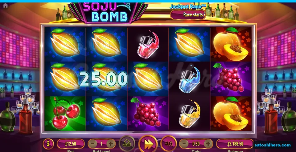 Lemon line won 25.00 across the first reels