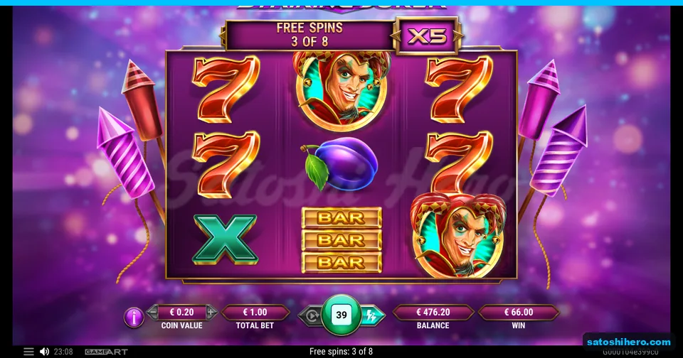 Spin 3 of 8 with $66.00 running win