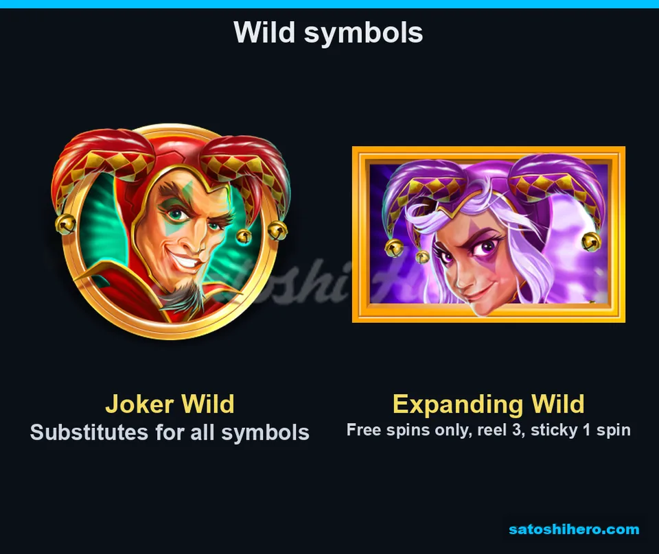 Wild joker and expanding wild lady displayed