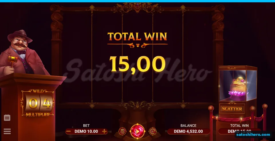 15.00 DEMO total shown after eight free spins