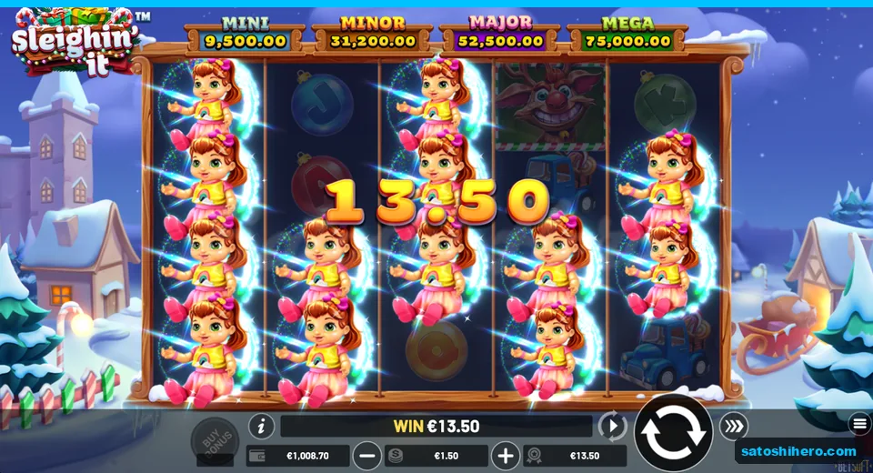 $13.50 win across stacked doll symbols