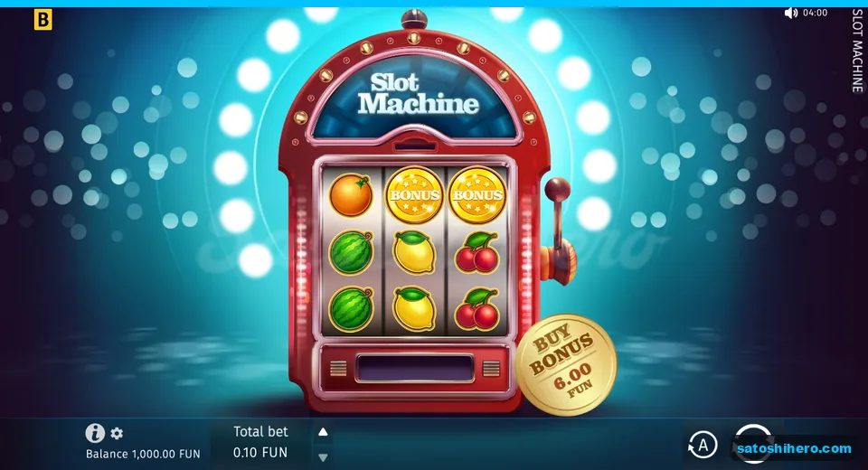 Base screen showing fruit symbols and bonus coins