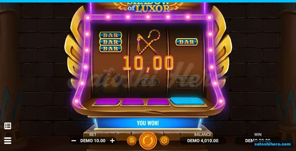 20.00 win shown beneath Triple, Single and relic symbols