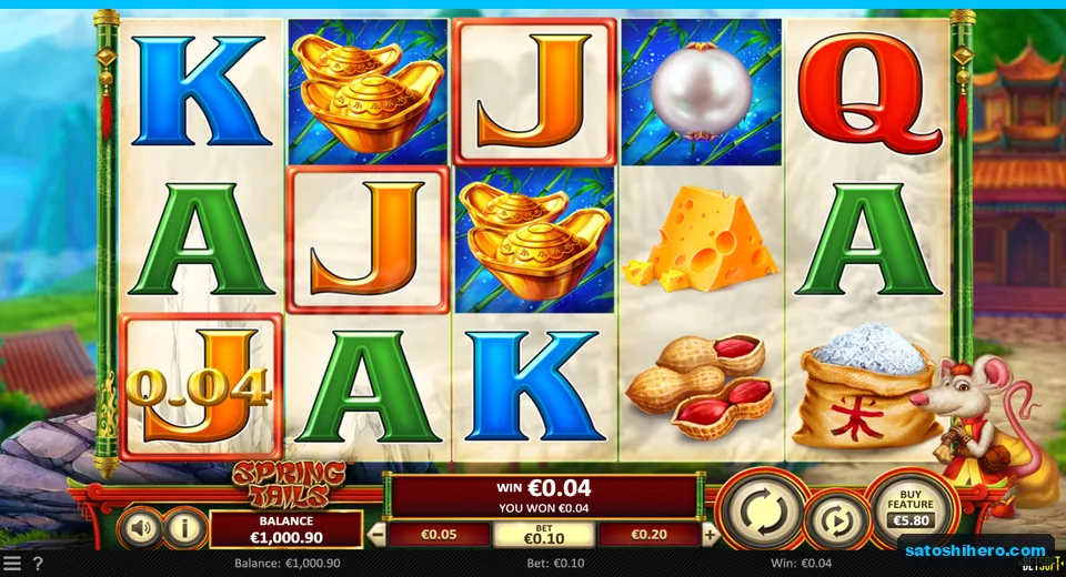 $0.04 win shown beneath three aligned jacks