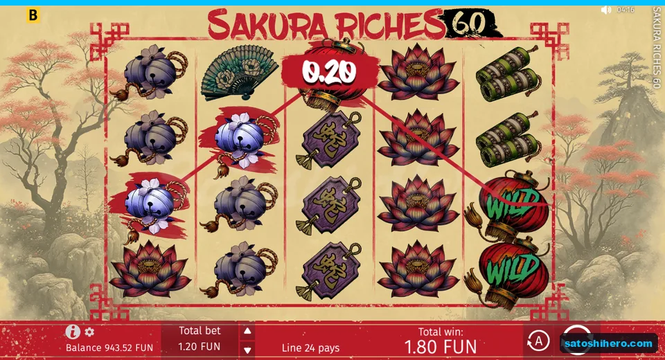 Win screen with blue bells and lantern wild