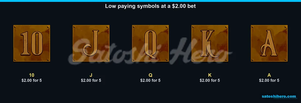 Card letters fill the low-symbol paytable