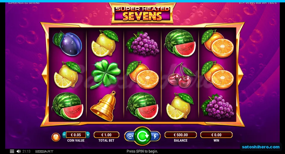 $500.00 balance shown beneath the resting fruit reels