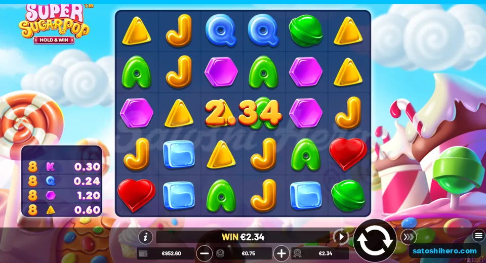 WIN $2.34 shown beside listed symbol payouts