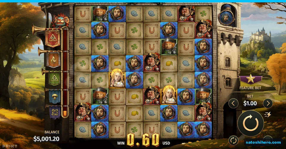 Eight-by-eight grid showing a $0.60 win