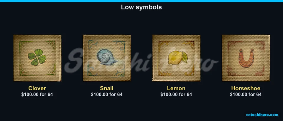 Four low tiles showing matching pay values