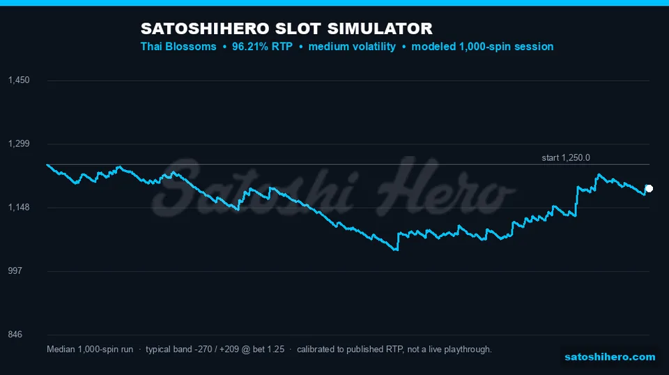 Blue 1000-spin simulator curve shown