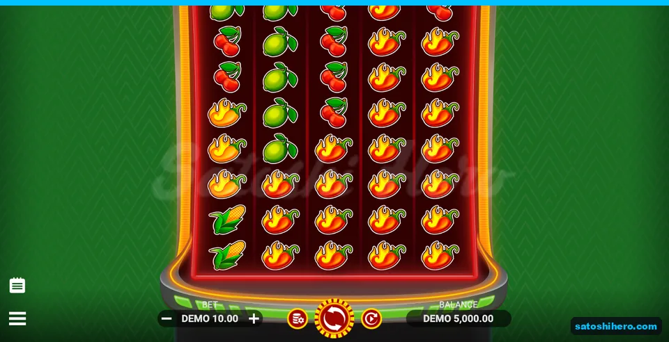 5,000.00 balance shown below the resting fruit-filled grid