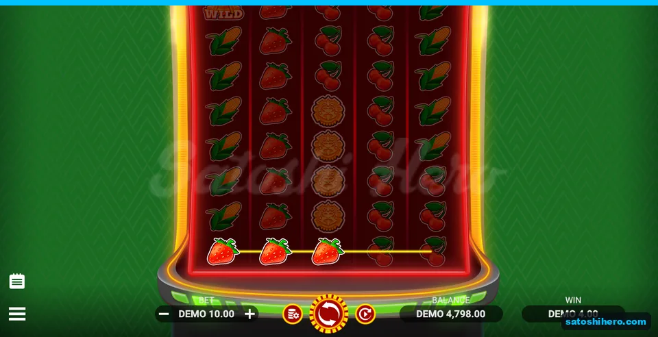 4.00 win shown above three highlighted strawberries