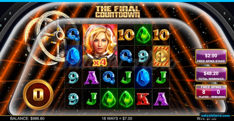 Free spins grid with x4 roaming wild