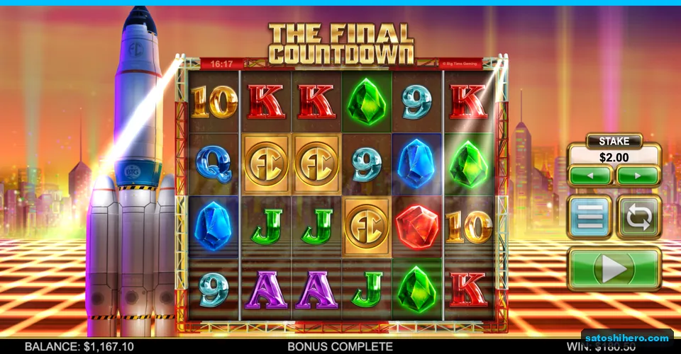 Base grid after $180.50 bonus complete screen