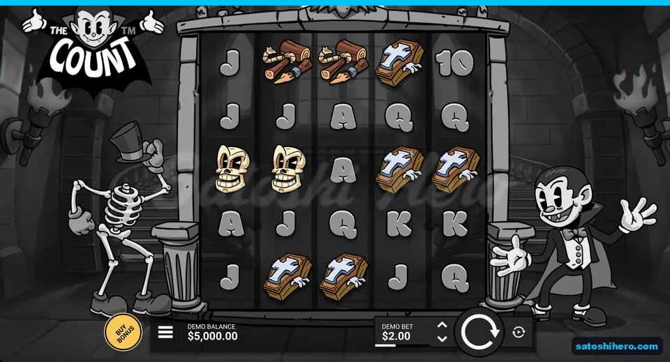 Skulls and coffins fill the castle grid