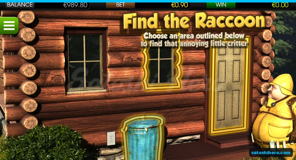Cabin wall pick screen with three outlined spots