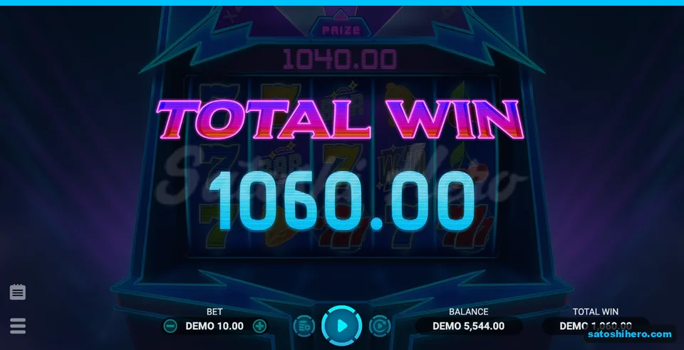 1060.00 DEMO total win card displayed