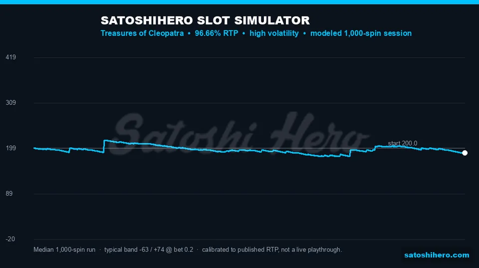 Blue 1000-spin simulator curve at $0.20