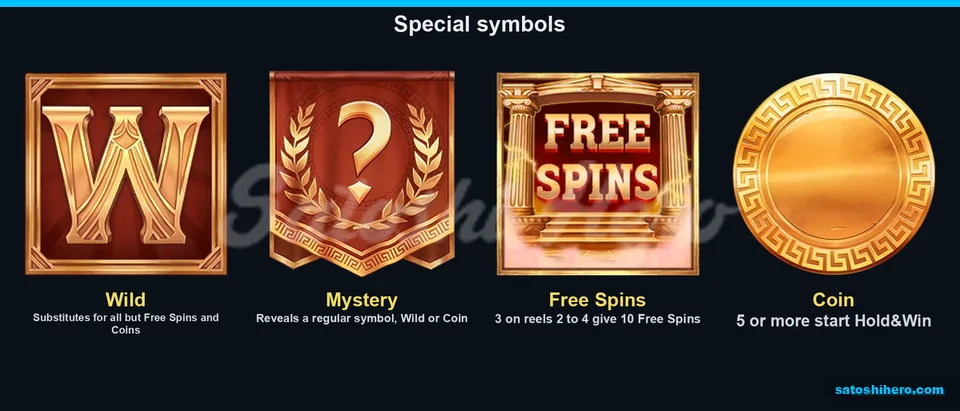 Wild, Mystery, Free Spins and Coin icons