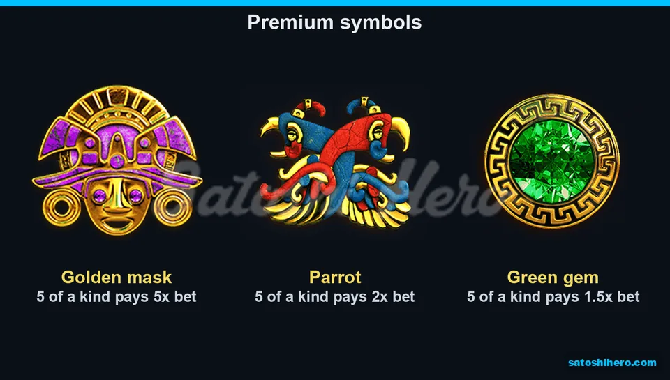 Premium symbol tiles with five-kind values