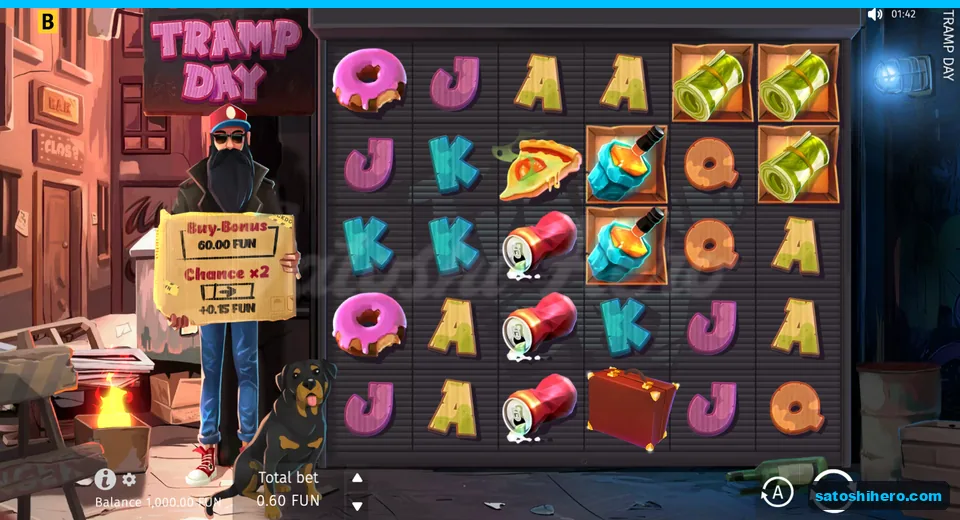 Base screen with alley symbols and buttons